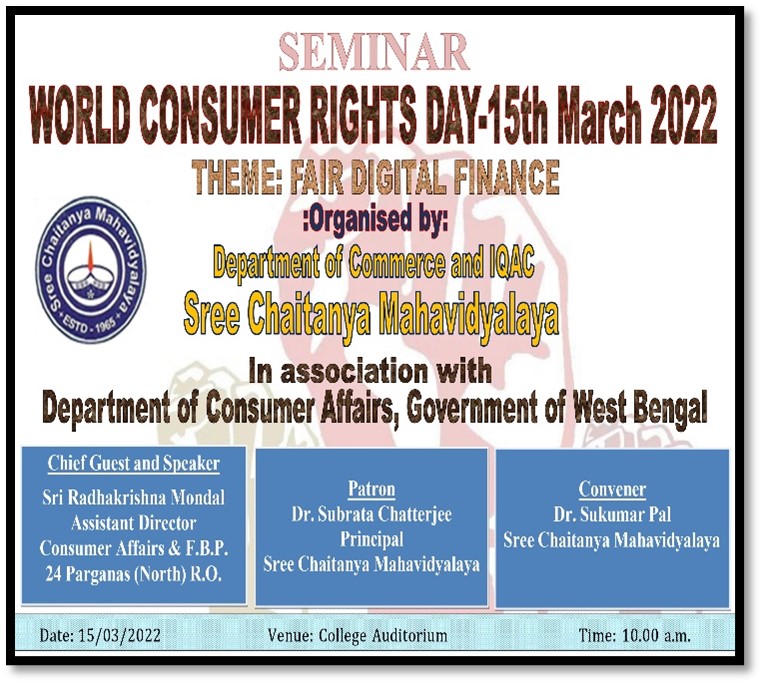 Seminar on Consumer Rights on World Consumer Rights' Day on 15/03/2022